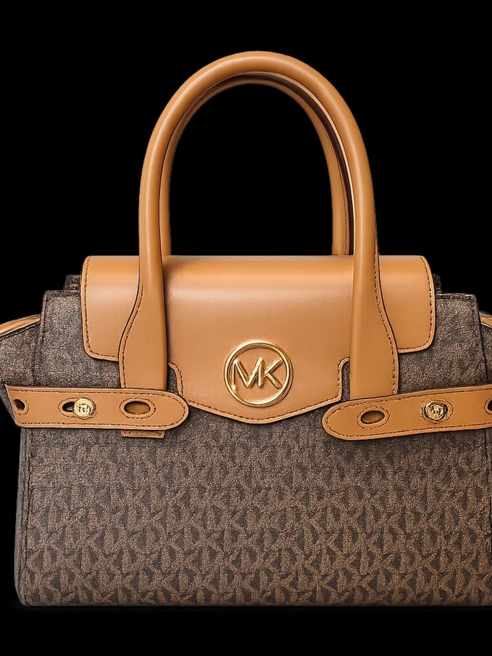 Michael Kors Brown and Tan Signature Top-Handle Satchel